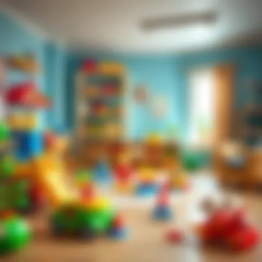 Colorful playroom showcasing various developmental toys