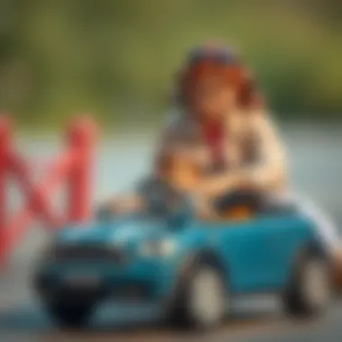 Illustration of a mother guiding her child with a toy car