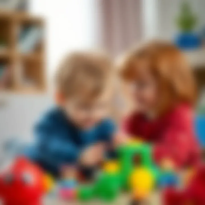 Creative playtime between a mother and child