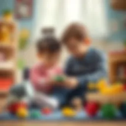 Interactive play session between parent and child