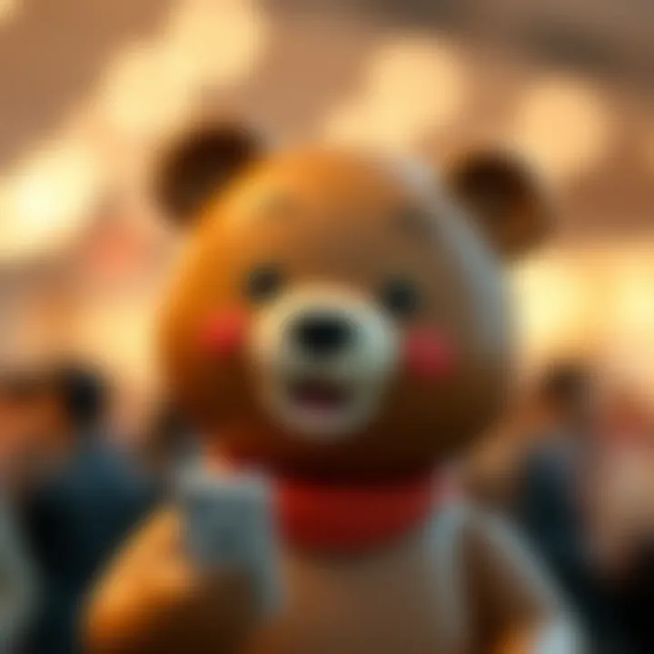 Illustration of a bear emoji in digital communication