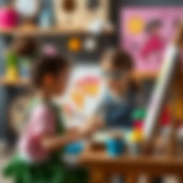 Young Artists at Work Children painting and expressing creativity