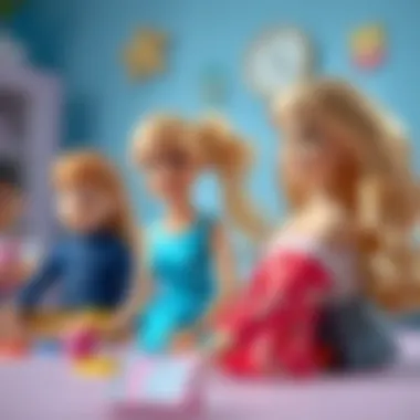 Children engaged in imaginative play with dolls