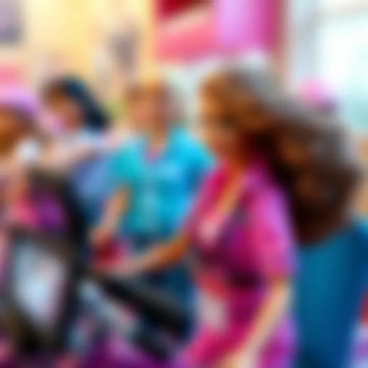 Barbie in various careers promoting empowerment