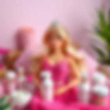 Barbie Embracing Self-Care Barbie surrounded by self-care products