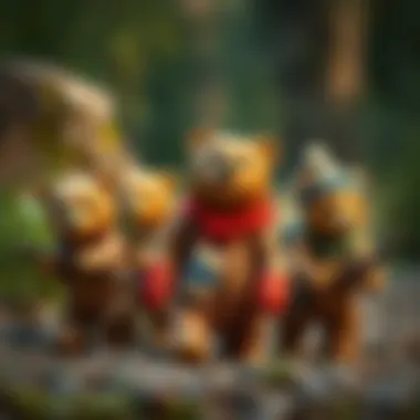 A group of bear friends embarking on an adventure