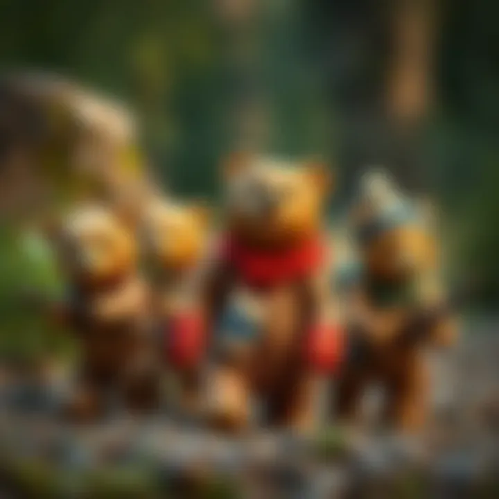 A group of bear friends embarking on an adventure