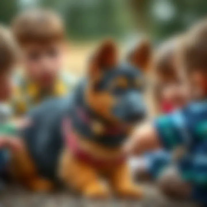 Social Interaction with Kids Baby German Shepherd interacting with children in a safe environment