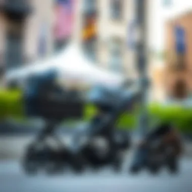 A stylish and practical stroller setup for urban living.