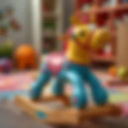 A colorful baby rocking horse promoting physical play