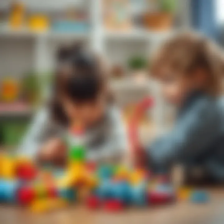 Children with Educational Toys Children engaging with educational toys for cognitive development