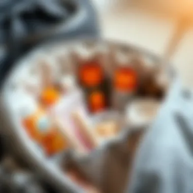 Organized feeding items in a baby bag