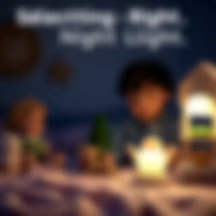 Parents choosing a night light for their baby