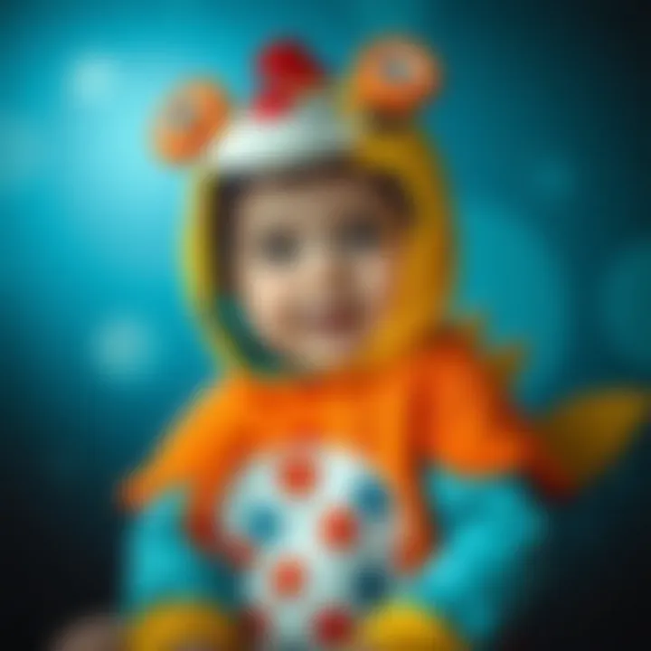 Adorable baby costume showcasing vibrant colors and playful design