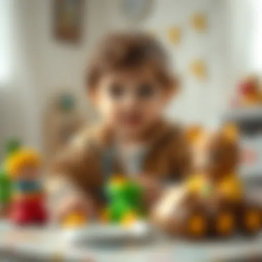 A thoughtful child playing with eco-friendly toys