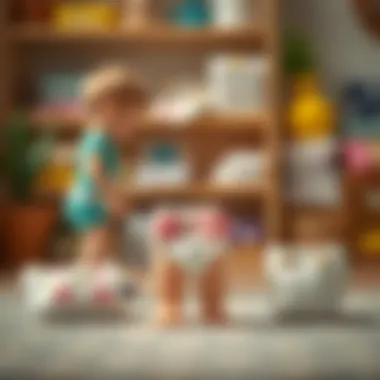 Parents choosing between different diaper options