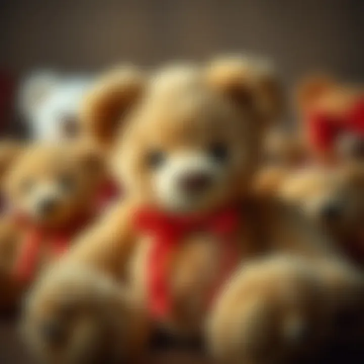 A timeline showcasing the evolution of teddy bears over the years.