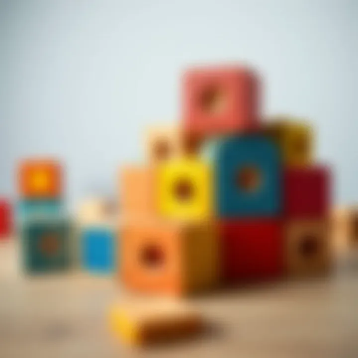 Colorful wooden blocks for toddlers