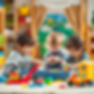 Children playing with educational toys