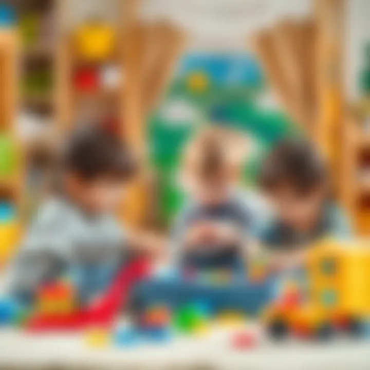 Children playing with educational toys