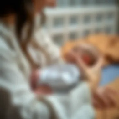 A caring parent holding their newborn son