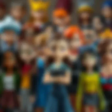 Diverse array of female characters from different cartoons