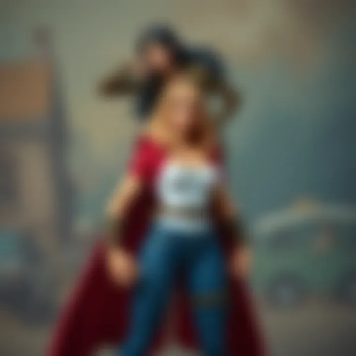 A powerful female cartoon character standing confidently