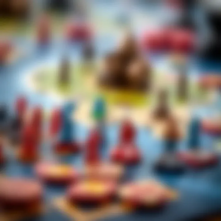 Strategic gameplay in action with vibrant tokens and pieces