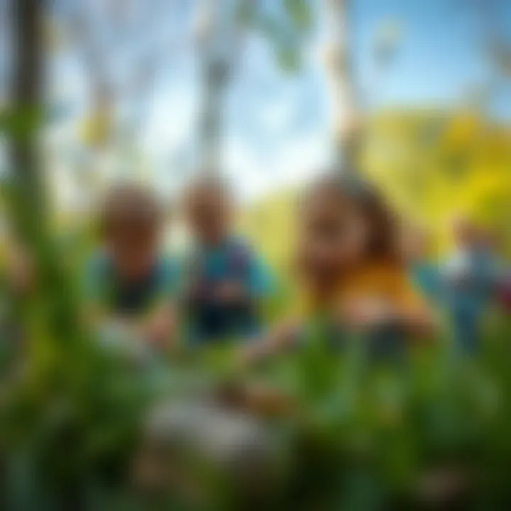 Children exploring nature in an outdoor setting