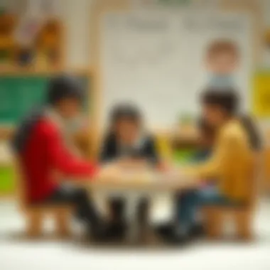 Parents interacting with educators during a meeting