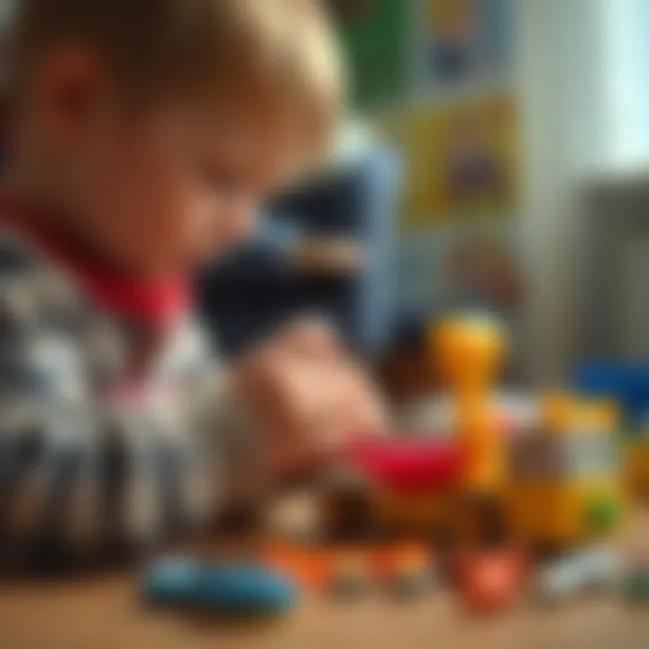 Child engaged in fixing a toy with a repair kit