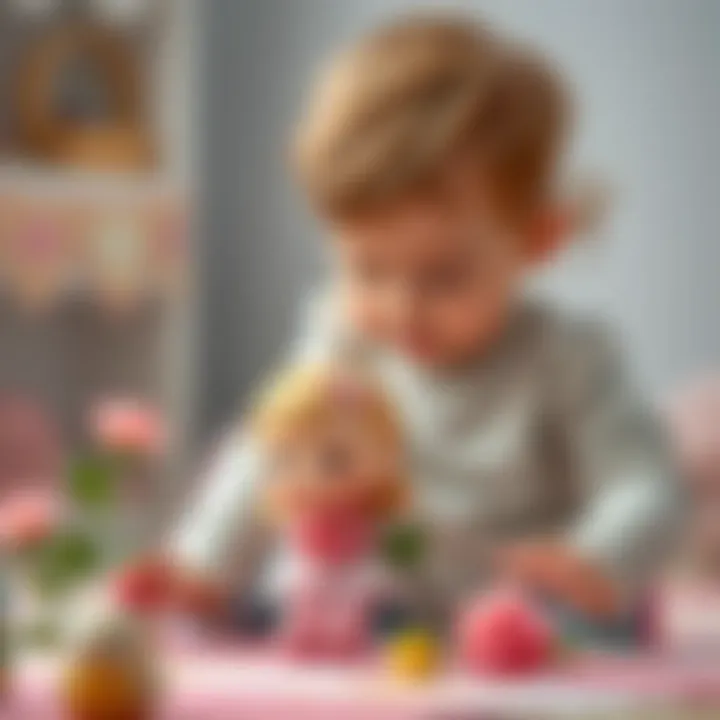 Imaginative Play with Rose Baby Toys Child engaged in imaginative play with a rose baby toy