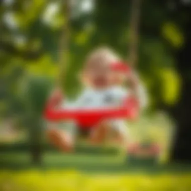 Child playing on a swing, enjoying the outdoors