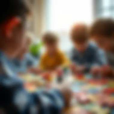 Building Social Bonds with Puzzles Children collaborating on a large puzzle, showcasing social interaction