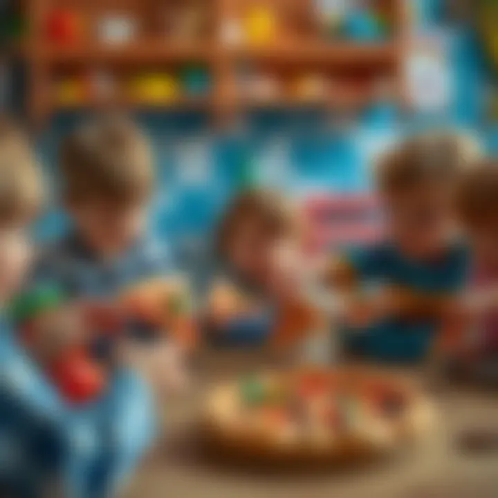 Children engaging in creative play with pizza toys