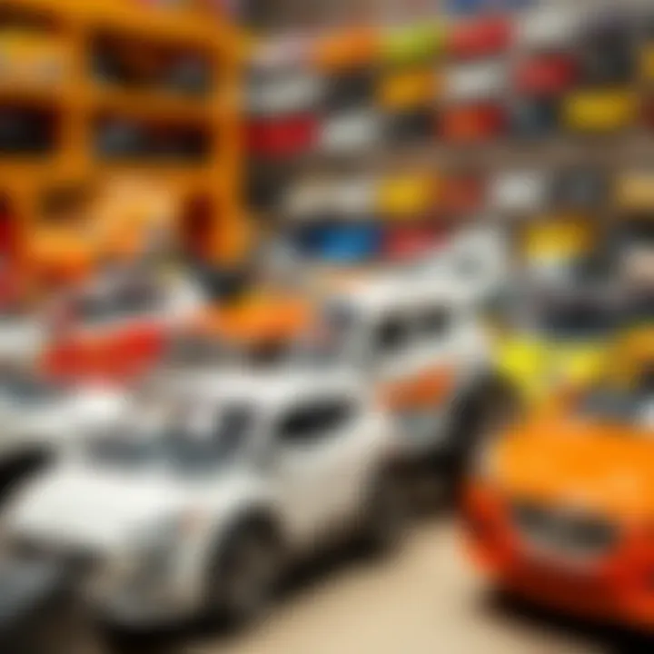 Diverse Electric Car Models Various models of electric cars for children displayed in a store