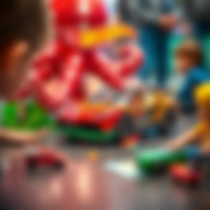 Children engaging with Hot Wheels octopus car wash