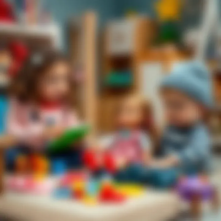 Children engaging in imaginative play with doll accessories