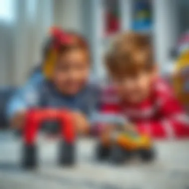 Children engaging in play with remote-controlled toys