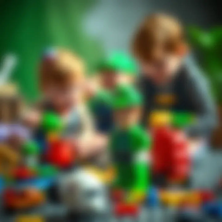 Children engaging with Lego Luigi for development