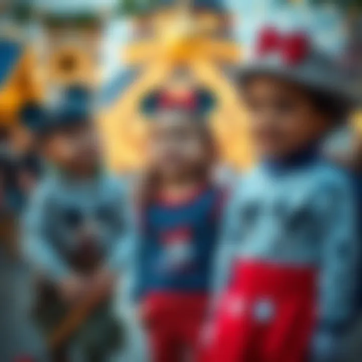 Children enjoying in Disney-themed attire
