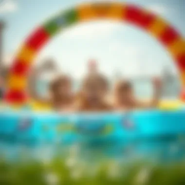 Children enjoying a sunny day in a bounce pool