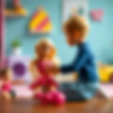 Imaginative Play with Barbie Children engaging in imaginative play with Barbie toys, demonstrating social skills and creativity.