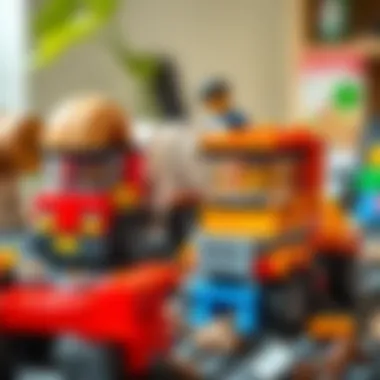 Children engaging with Lego trucks for imaginative play