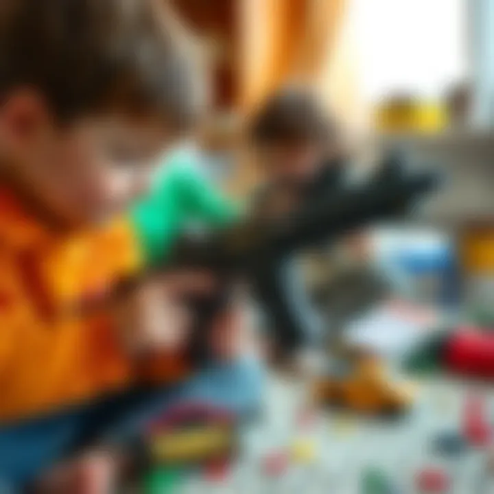 Imaginative Play and Social Skills Development Children engaging in imaginative play with toy guns