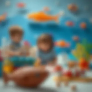 Children playing with sea themed toys