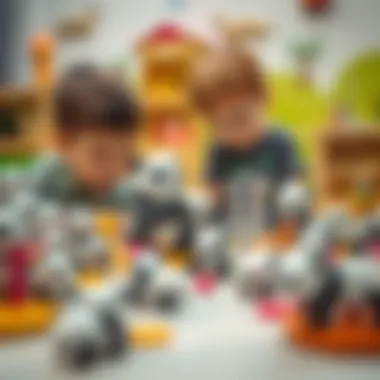 Children playing with panda toys, sparking imagination