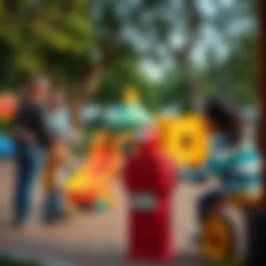 Parents observing children playing in a safe environment