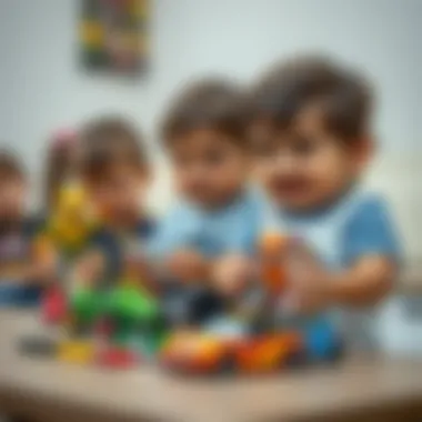 Children showcasing their finished painted toys