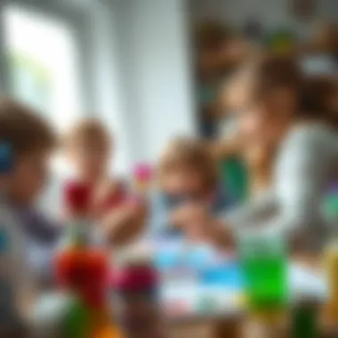 Children engaged in a watercolor painting session, expressing creativity.